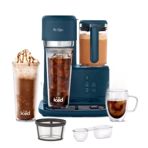 Mr. Coffee Single-Serve Frappe, Iced, and Hot Coffee Maker with Blender - Navy