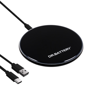 Dr. Battery Ultra Slim 15W Universal Wireless Fast Charging Pad with Cable for iPhone, Samsung Galaxy & More