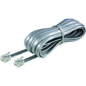 46615 Phone Line Cord 15-Feet Silver Landline Telephone Accessory