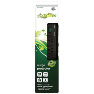 Go Green GG-17636BK 7 Outlet Surge Protector 1200 Joules