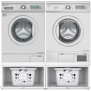 Ivation Wooden Laundry Pedestal for Washer & Dryer, Made to Fit All Machines (2 Pack)
