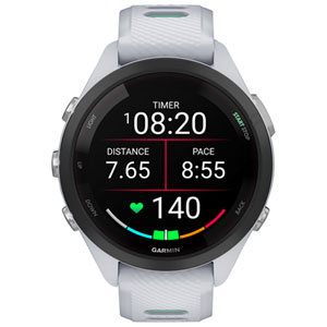 Garmin Forerunner 265S 42mm AMOLED Bluetooth GPS Running Smartwatch - Whitestone/Neo Tropic