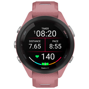 Garmin Forerunner 265S 42mm AMOLED Bluetooth GPS Running Smartwatch - Light Pink/Powder Grey