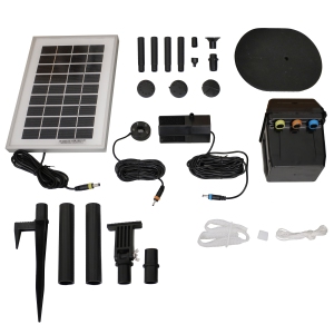Sunnydaze 66 GPH Solar Pump and Panel Kit with Battery and Light