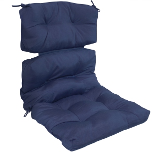 Sunnydaze Indoor/Outdoor Olefin Tufted High-Back Chair Cushion - Blue