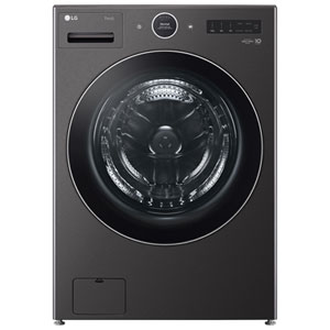 LG 5.8 Cu. Ft. (IEC) Front Load Washer with ThinQ, ColdWash, TurboWash, and Steam - Energy Star (WM6700HBA) - Black Steel