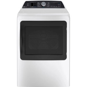 GE Profile 7.3 Cu. Ft. Electric Dryer with Moisture Sensing, Steam, Energy Star & Wi-Fi (PTD70EBMTWS) - White