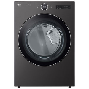 LG 7.4 Cu. Ft. Stackable Electric Dryer with AI Sensor Dry, TurboSteam, Energy Star & Wi-Fi (DLEX6700B) - Black Steel (B)