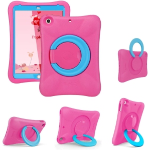NLR Kids EVA Case for iPad Multi-Direction Stable Stand Compatible with 9.7-Inch New iPad 2018/2017 (6th/5th Generation) / iPad Air 2 / iPad Air (Pink+Blue)