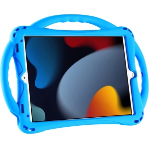 iPad 10.2 case Kids,A New ipad 9th/8th/7th Generation Case Built-in Stand Handle and Comes with a Strap,Lightweight Shockproof Silicone ipad Cover 10.2 inch 2021/2020/2019 (Blue 1)