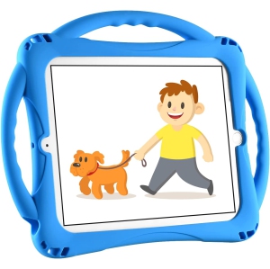 ipad 6th/5th Generation Case-A ipad 9.7 Inch 2018/2017 Case for Kids,Built-in Stand Handle and Comes with a Strap ipad Air&Air 2/Pro 9.7 Cover-Blue