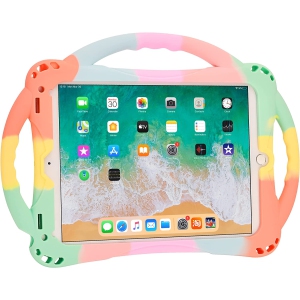 iPad 6th/5th Generation Case-A ipad 9.7 Inch 2018/2017 Case for Kids,Built-in Stand Handle and Comes with a Strap ipad Air&Air 2/Pro 9.7 Cover-Rainbow