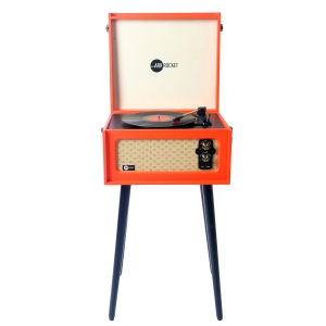 Arkrocket Discovery Bluetooth Record Player Stand with 3-Speed Turntable-Orange
