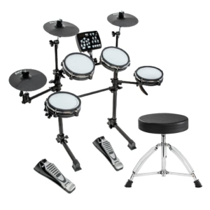 LyxJam 7-Piece Electronic Drum Set, Adult Professional Electric Drum Set with Drum Sticks and Throne