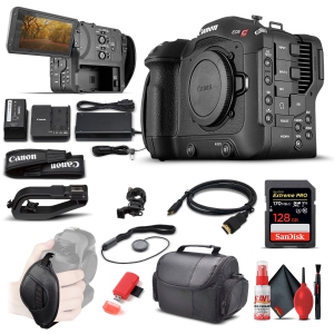 Canon EOS C70 Cinema Camera (4507C002) + 128GB Card + Case + More: Base Bundle (International Version)