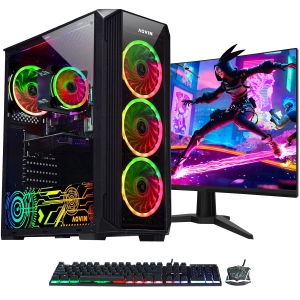 Gaming PC Desktop – AMD Ryzen 5 Processor – 16GB RAM – 512GB Nvme SSD – GeForce GTX 1660 Super 6GB GDDR5 – 24 inch Monitor – Windows 11 – WiFi – Refurbished (Excellent)