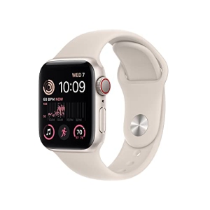 Apple Watch SE (2nd Gen) [GPS + Cellular 40mm] Smart Watch w/Starlight Aluminum Case & Starlight Sport Band - S/M.
