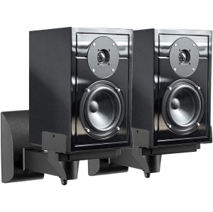 Dual Side Clamping Bookshelf Speaker Wall Mounting Bracket for Large Surrounding Sound Speakers, Hold Up to 55