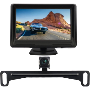 License Plate Backup Camera,Car RV Van Truck Rear View Front View Reverse Camera IP68 Waterproof HD Color 170 Degree