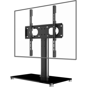Universal Table Top TV Stand, Pedestal TV Stand for 17-55 inch Screens, Height Adjustable TV Base Stand