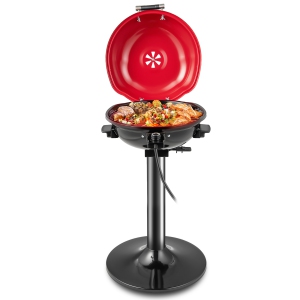 Costway Portable 1600W Electric BBQ Grill with Temperature Control & Grease Collector