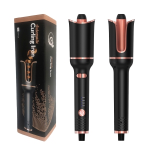 Hair Curler, Automatic Hair Curlers with Adjustable 4 Temperatures and Timed Reminders, Fast Heating Ceramic Automatic Curling Iron, Portable Hair Curling Wand for Travel Home Use