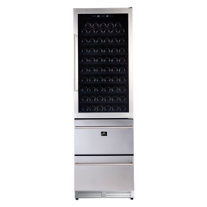 Forno Azienda Dual Temperature Zone 24-inch Wine Cooler 108 Bottles with two refrigerated drawers