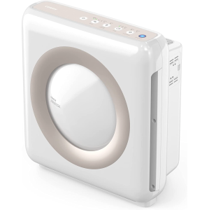 Coway Airmega True HEPA Purifier with Air Quality Monitoring, Auto, Timer, Filter Indicator, and Eco Mode, 16.8 x 18.3 x 9.7, White