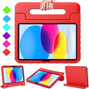 B Kids Case for iPad 10th Generation 10.9 2022, iPad 10th Case for Kids, Shockproof Light Weight Covertible Handle Stand 10.9 inch iPad 10th Gen Case for Kids Toddlers Boys, Red