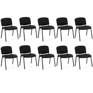Gymax Ensemble de 10 Stackable Mid Back Conférence Guest Reception Chair Bureau Accueil