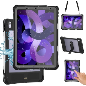 iPad Air 5/4 Protective Case, Waterproof Shockproof Snow Proof Dirt Proof Heavy Duty Rugged Case with Pencil Holder Kickstand Keyboard Interface for 10.9 iPad Air 4th Gen 2020/Air