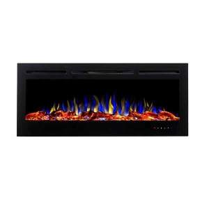 Flamehaus® Electric LED Fireplace Insert - 45"- Black - maximum 5000 BTUs