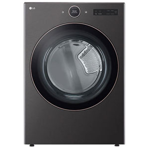LG 7.4 Cu. Ft. Stackable Electric Dryer with AI Sensor Dry, TurboSteam, Energy Star & ThinQ (DLEX6500B) - Black Steel (B)