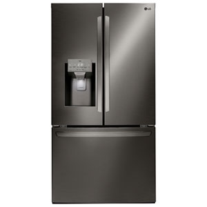 LG 36" 27.7 Cu. Ft. French Door Refrigerator w/ Water & Ice Dispenser (LRFS28XBD) - Black Stainless Steel