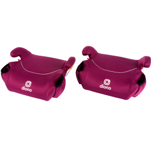 Diono Solana, No Latch, Pack of 2 Backless Booster Car Seats, Lightweight, Machine Washable Covers, Cup Holders, Pink