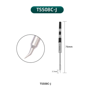 Replacement Soldering Iron Handle Tip Replacement (Curved Tip) Compatible With Quick Q8 Soldering Station (Quick Model # TSS08C-J)