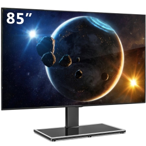 FITUEYES TV Stand on Table with Swivel Mount & Height Adjustable for 50 to 85 inch TV, Big Table Top TV Stand Holds up to 110lbs Screen, VESA Range 200x200mm to 800x600mm