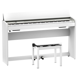 Roland F701 Digital Piano with Stand and Bench - White