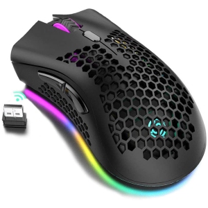 Lightweight Gaming Mouse,Rechargeable Wireless Gaming Mouse with USB Receiver RGB Backlight Computer Mouse for Laptop PC