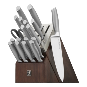 HENCKELS Modernist 20 Piece Self Sharpening Block Set, Brown