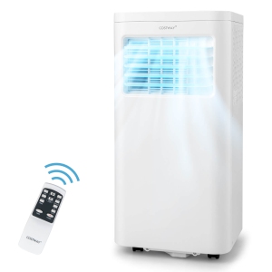 Costway 3-in-1 Portable Air Conditioner - 10000 BTU (350 sq ft Coverage) - 52dB, Window Kit, Remote - White
