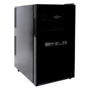 Koolatron 18 Bottle Dual Zone Wine Cooler, Black Wine Fridge, Freestanding Wine Cellar, Red, White, Sparkling Wine Storage for Home Bar, Kitchen, Apartment, Condo