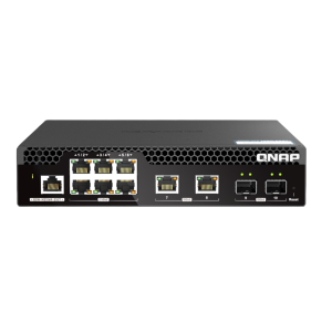 QNAP QSW-M2106R-2S2T-US 10-Port 10GbE & 2.5GbE Managed Network Switch. Layer 2, Web Management, Desktop/Rackmount (Half-Width)
