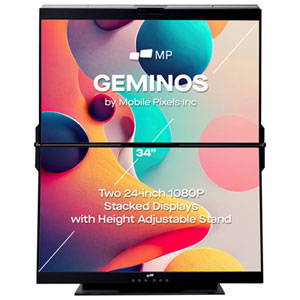 Pixels mobiles Geminos 24" FHD 60Hz 14ms GTG IPS LCD Moniteur (MP-116-1001P02) - noir
