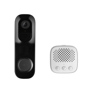 Gyration CYBERVIEW 3000 Full HD 2K Video Doorbell Camera with Chime Bundle, Wi-Fi, Motion Detection, Two-Way Audio, Cloud/SD Storage, Compatible with Google Home & Alexa