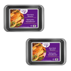 ChefElite - Set of 2 Roaster, 14.7" x 10", Nonstick, Carbon Steel
