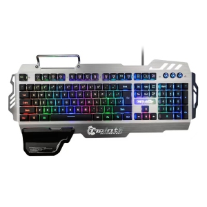 SuperShield PK900 Gaming Keyboard - Multiple Color Rainbow LED Backlit - Mechanical Feeling - USB Wired Multimedia Gaming Keyboard for PC Windows with Mobile Phone Holder