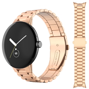 Miimall Compatible with Google Pixel Watch Band Metal, No Gap Stainless Steel Metal Wristband Strap Band for Google Pixel Watch 2022 Men Women