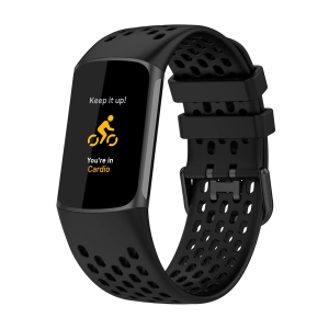 Sport Straps Compatible with Fitbit Charge 5 Bands for Women Men Soft Silicone Breathable Replacement Watch Band Wristbands Bracelet for Charge 5 ActivityTracker (Color1)