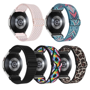 Simpeak 5-Pack Stretchy Band Compatible with Samsung Galaxy Watch 4/Watch 5/5 Pro/Active 2/Classic/Galaxy Watch 3 41mm/Galaxy Watch 42mm, Nylon Men Women Sport Loop Wristband